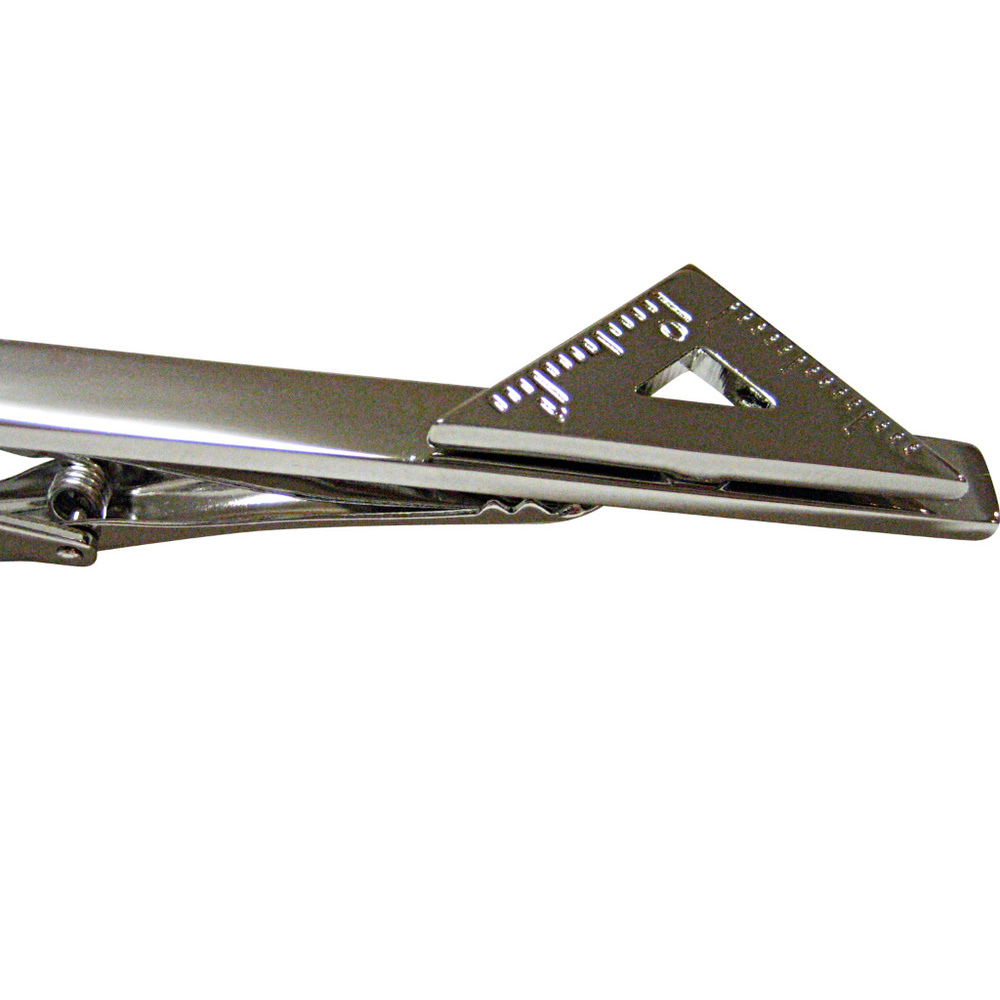 Triangle Ruler Square Tie Clip